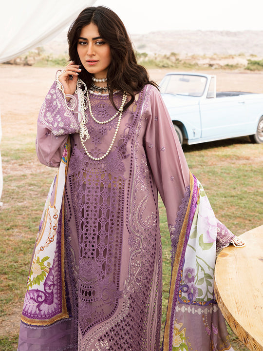 BIN ILYAS | LUXURY CHICKENKARI WORK WITH HEAVY EMBROIDERED | UNSTITCHED 3-PIECE SUIT | 713 - A