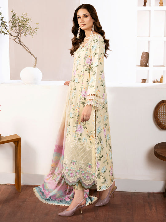 NOURA BY BIN ILYAS | DIGITAL PRINTED LUXURY LAWN WITH HEAVY EMBROIDERED | UNSTITCHED 3-PIECE SUIT