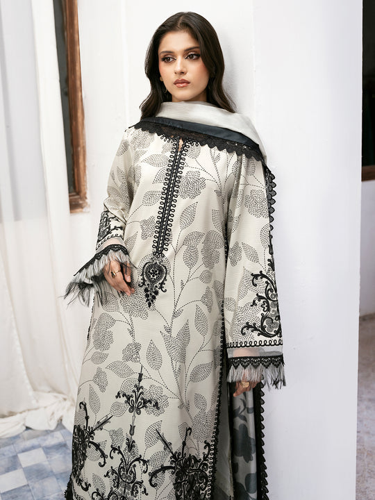 NOURA BY BIN ILYAS | BEAUTIFUL DIGITAL PRINTED WITH EMBROIDERED LAWN | UNSTITCHED 3-PIECE SUIT | 73-B