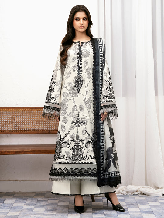 NOURA BY BIN ILYAS | BEAUTIFUL DIGITAL PRINTED WITH EMBROIDERED LAWN | UNSTITCHED 3-PIECE SUIT | 73-B