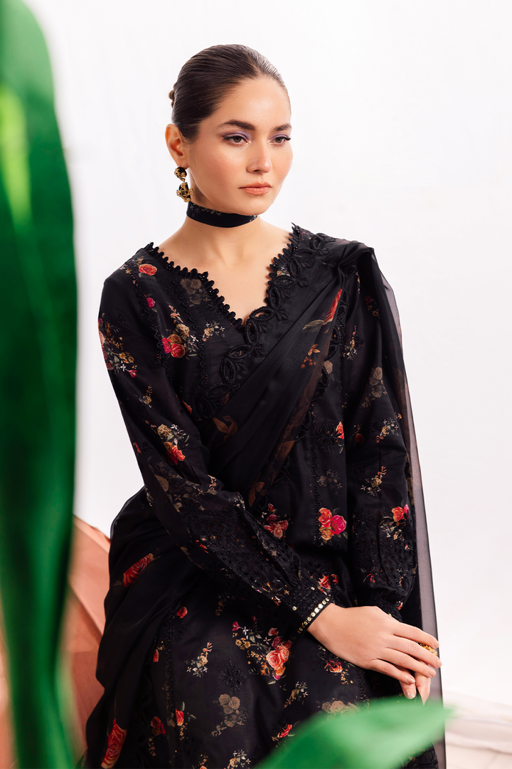 DAHLIA BY IZNIK | DIGITAL PRINTED & CHICKANKARI EMBROIDERED LAWN | UNSTITCHED 3-PIECE SUIT | DL-08 ENCHANT