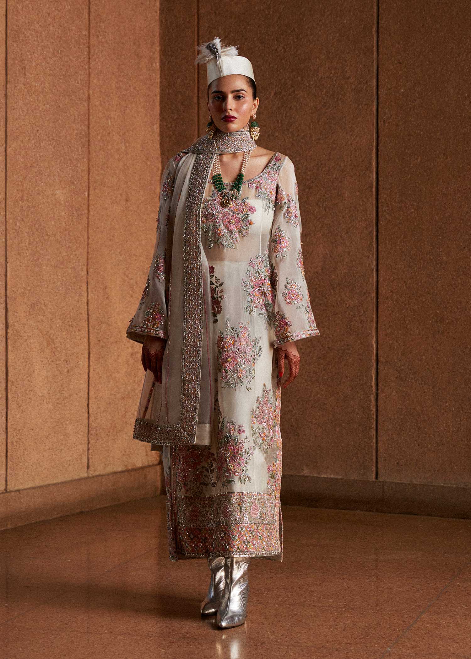 HUSSAIN REHAR - EURU | LUXURY ORGANZA HANDMADE EMBROIDERED UNSTITCHED SUIT