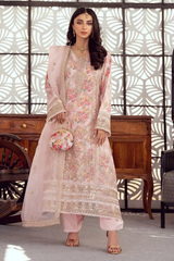 BINT-E-NOOR | EXCLUSIVE WEAR | MULTI DIGITAL PRINTED WITH PREMIUM EMBROIDERED ORGANZA DRESS WITH PRINTED CLUTCH | UNSTITCHED 3-PIECE SUIT