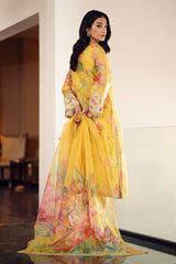 BAROQUE - DIGITAL PRINTED SWISS LAWN WITH HEAVY EMBROIDERED COLLECTION - UNSTITCHED 3-PIECE SUIT - YELLOW FLORAL