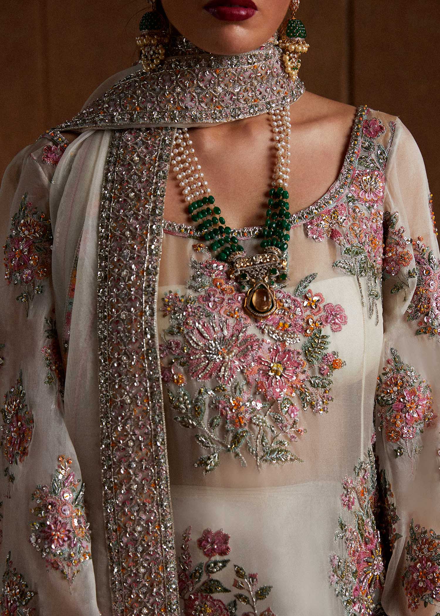 HUSSAIN REHAR - EURU | LUXURY ORGANZA HANDMADE EMBROIDERED UNSTITCHED SUIT