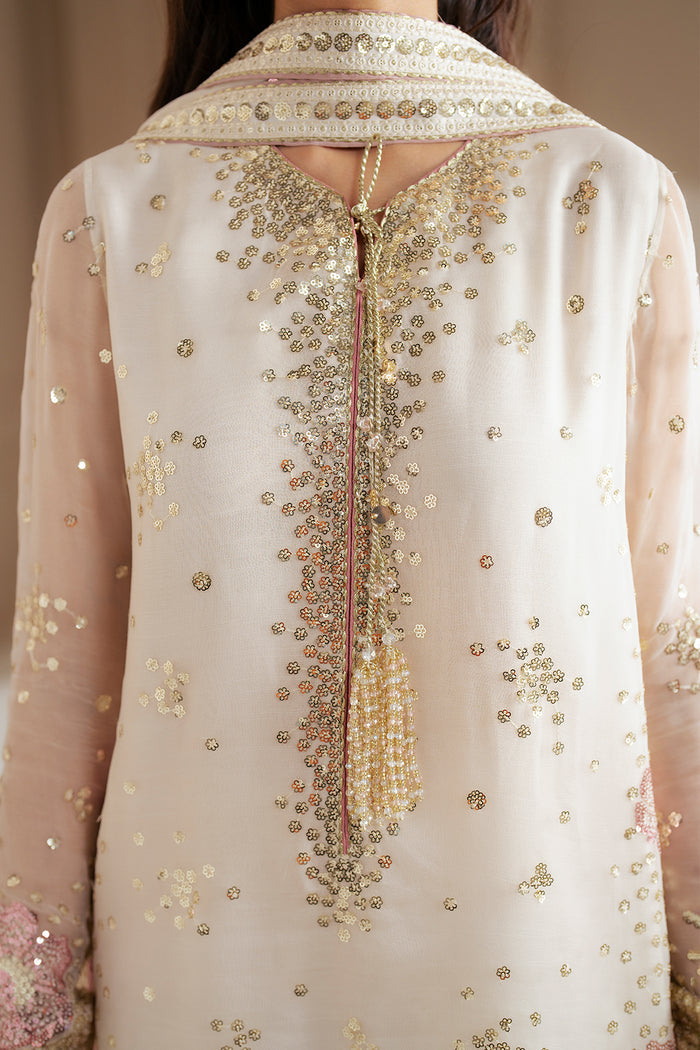 JAZMIN - ELEGANTLY ARTICLE | LUXURY CHIFFON | FULLY HEAVY EMBROIDERED SEQUENCE WORK | UNSTITCHED 3-PIECE SUIT | UC-3069