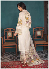 ELAF - WHITE - LUXURY LAWN CHIKENKARI  WITH HEAVY EMBROIDERED UNSTITCHED 3-PIECE SUIT