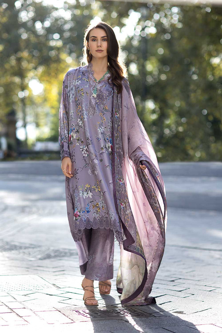 SOBIA NAZIR | MULTI DIGITAL PRINTED LAWN WITH HEAVY EMBROIDERED | UNSTITCHED 3-PIECE SUIT | DESIGN-08-SATIN - SUMMER COLLECTION 25'