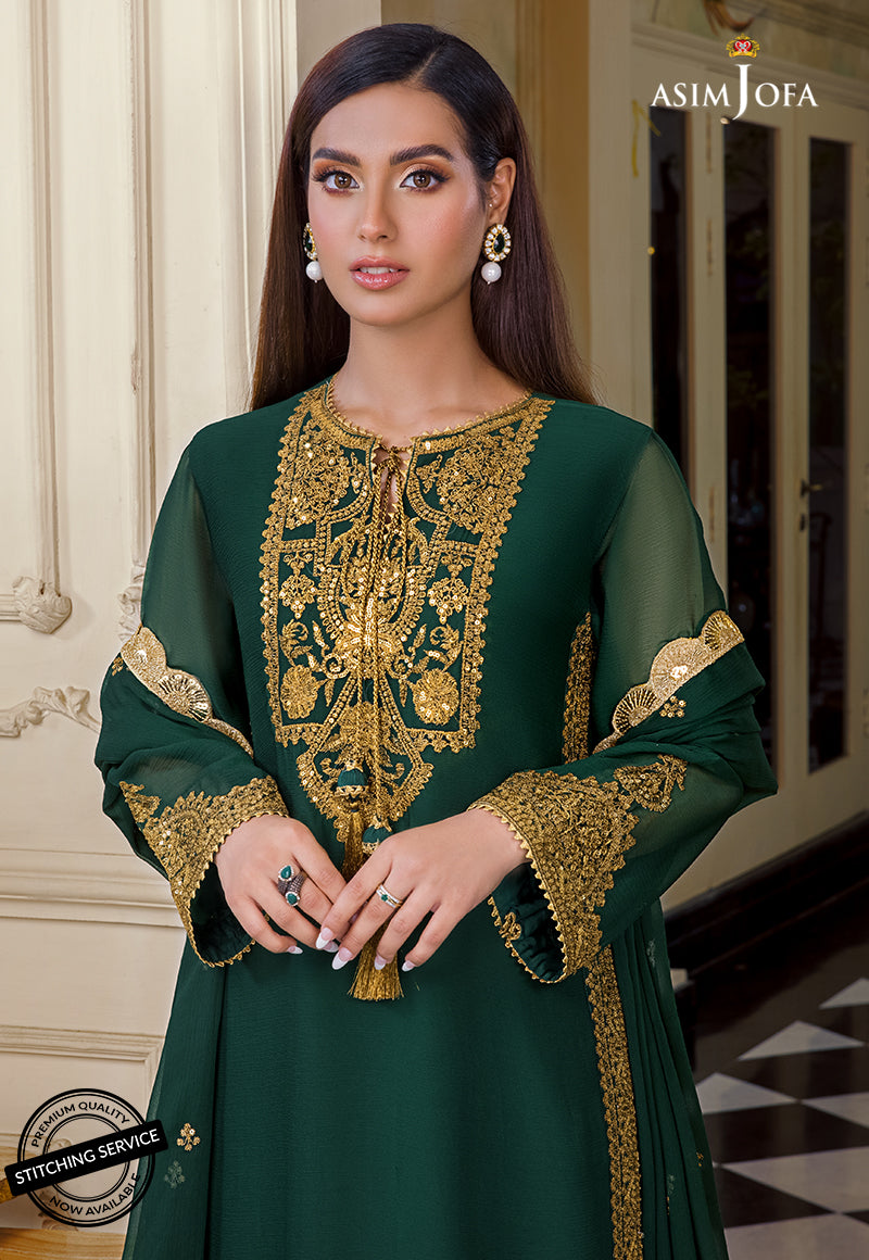 ASIM JOFA | BEAUTIFULLY ARTICLE | FULLY HEAVY THREAD EMBROIDERED SEQUENCE WORK CHIFFON DRESS | UNSTITCHED 3-PIECE SUIT | AJIM-03
