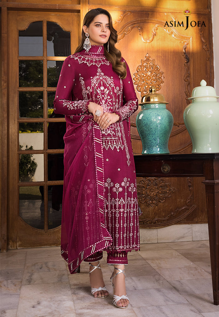 MAAHRU & NOORIE BY ASIM JOFA | FULL HEAVY EMBROIDERED LAWN | UNSTITCHED 3-PIECE SUIT | AJSM-18