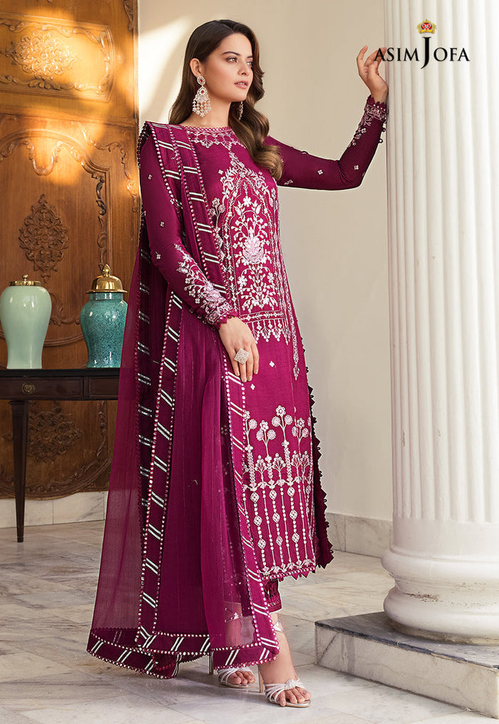 MAAHRU & NOORIE BY ASIM JOFA | FULL HEAVY EMBROIDERED LAWN | UNSTITCHED 3-PIECE SUIT | AJSM-18