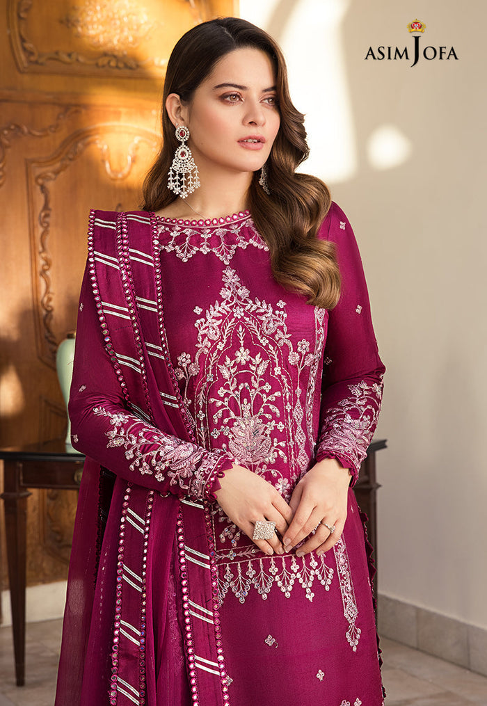 MAAHRU & NOORIE BY ASIM JOFA | FULL HEAVY EMBROIDERED LAWN | UNSTITCHED 3-PIECE SUIT | AJSM-18