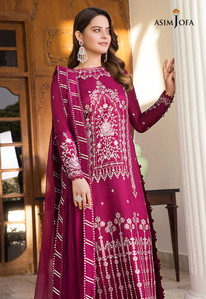 MAAHRU & NOORIE BY ASIM JOFA | FULL HEAVY EMBROIDERED LAWN | UNSTITCHED 3-PIECE SUIT | AJSM-18