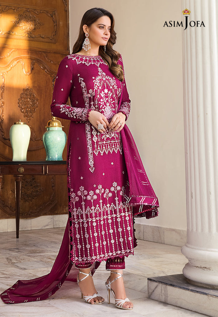 MAAHRU & NOORIE BY ASIM JOFA | FULL HEAVY EMBROIDERED LAWN | UNSTITCHED 3-PIECE SUIT | AJSM-18