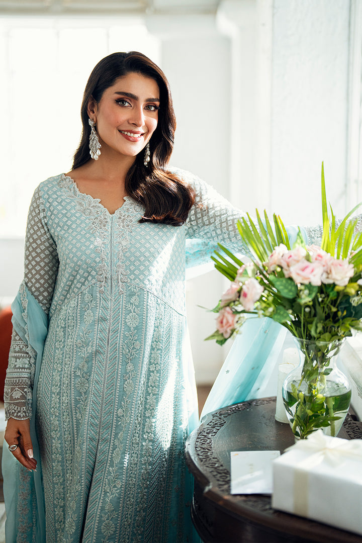 GLOW BY AZURE | LUXURY CHIFFON | FULLY HEAVY EMBROIDERED SEQUENCE WORK | UNSTITCHED 3-PIECE SUIT