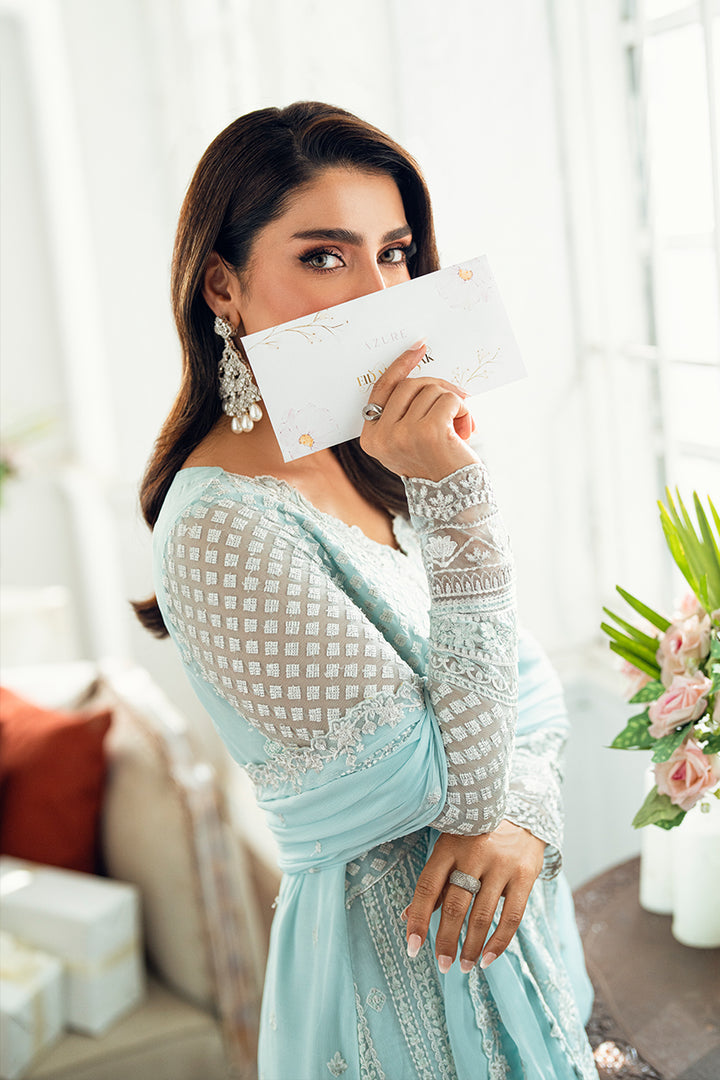 GLOW BY AZURE | LUXURY CHIFFON | FULLY HEAVY EMBROIDERED SEQUENCE WORK | UNSTITCHED 3-PIECE SUIT