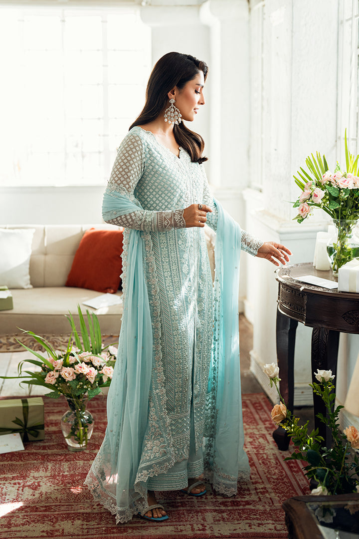 GLOW BY AZURE | LUXURY CHIFFON | FULLY HEAVY EMBROIDERED SEQUENCE WORK | UNSTITCHED 3-PIECE SUIT