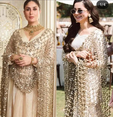 KAREENA | WHERE EMBROIDERED ELEGANCE MEET DETAILS | LUXURY SILK SHIRT WITH CUSTOMIZED HEAVY EMBROIDERED DUPATTA | UNSTITCHED 3-PIECE SUIT