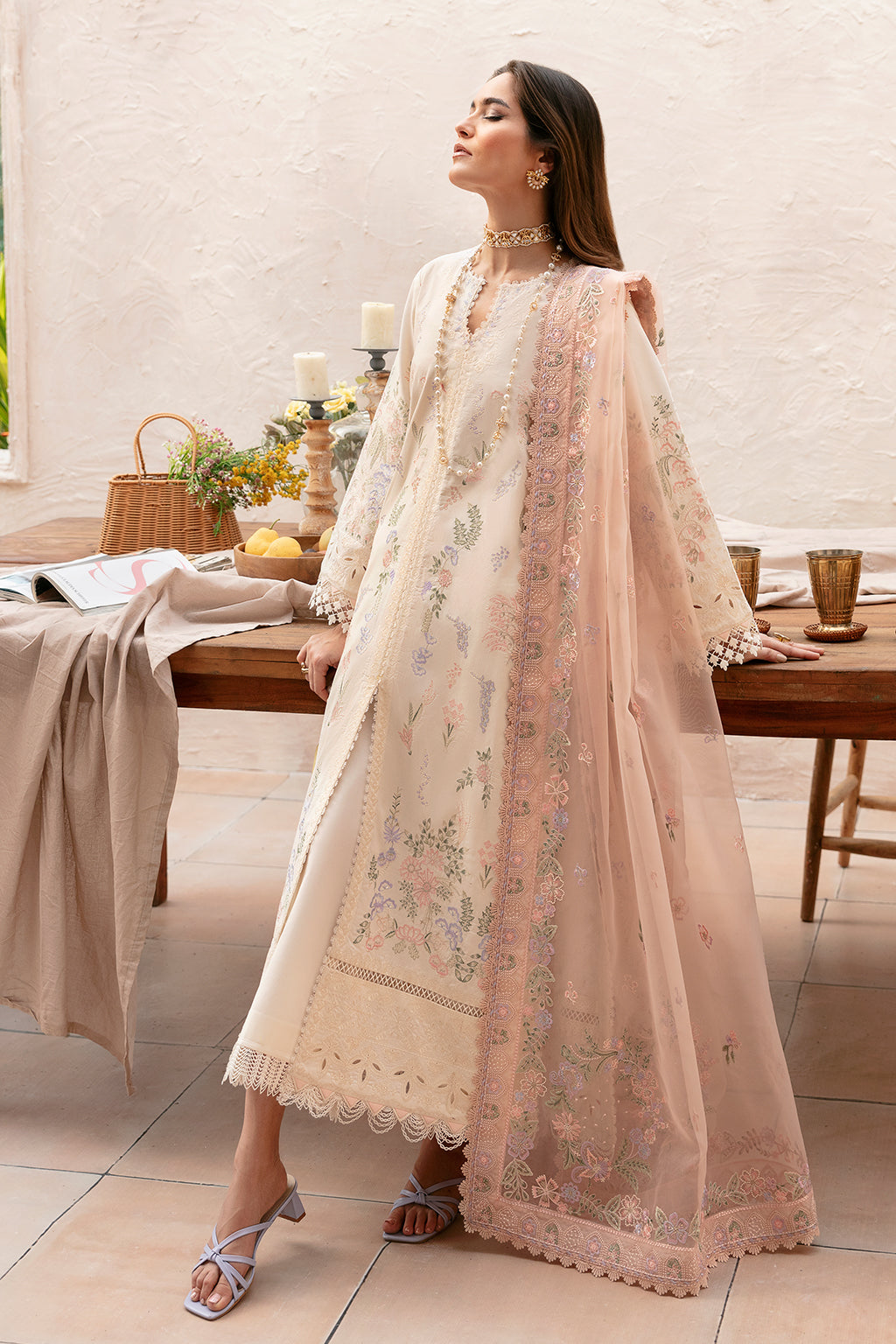 LUNA BY AFROZEH - CASCADE LUXURY LAWN 2025" – HEAVY EMBROIDERED – UNSTITCHED 3-PIECE SUIT