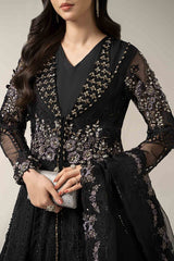 MARIA B | EXCLUSIVE WEAR | PREMIUM HAND EMBELLISHMENTE EMBROIDERED NET MAXI | UNSTITCHED 3-PIECE SUIT | BDS-3004 | BLACKY