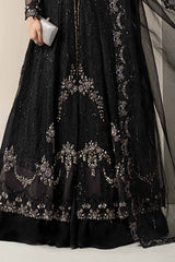 MARIA B | EXCLUSIVE WEAR | PREMIUM HAND EMBELLISHMENTE EMBROIDERED NET MAXI | UNSTITCHED 3-PIECE SUIT | BDS-3004 | BLACKY