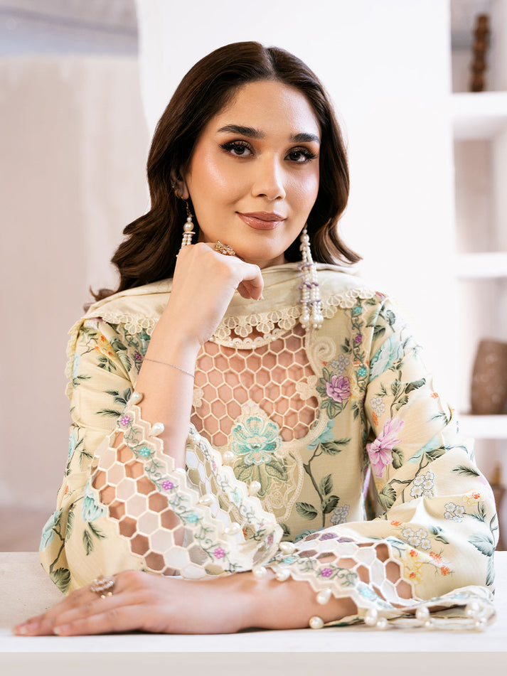 NOURA BY BIN ILYAS | DIGITAL PRINTED LUXURY LAWN WITH HEAVY EMBROIDERED | UNSTITCHED 3-PIECE SUIT