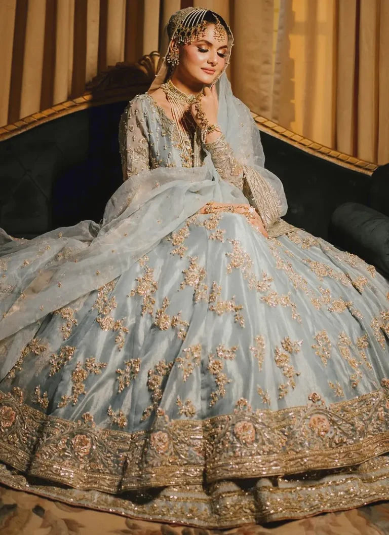 MAHA WAJAHAT SEAGREEN BRIDAL CHIFFON COLLECTION