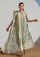 CRIMSON - SICILIAN - AQUA GREEN - CHIKANKARI WORK WITH HEAVY EMBROIDERED LAWN UNSTITCHED 3-PIECE SUIT