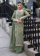 AT FIRST GLANCE BY SAHANE | LUXURY FULLY HEAVY THREAD EMBROIDERED SEQUENCE WORK CHIFFON SHIRT | UNSTITCHED 3-PIECE SUIT | CT 25006 MIST