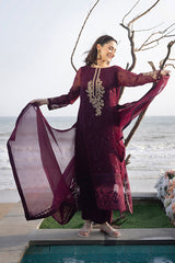 AZURE MAROON EMBROIDERED CHIFFON COLLECTION UNSTITCHED 3 PIECE SEQUINCE EMBROIDERED CHIFFON CARNELIAN