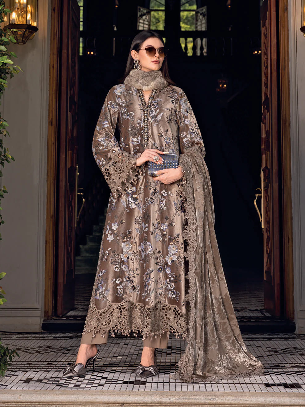 MARIAB | ELEGANTLY PALACHI VELVET DRESS | FULLY HEAVY THREAD EMBROIDERED GLITTER SEQUENCE WORK WITH HANGING TASSELS WORK & LAZER CUT DESIGN WORK | ... MARIAB | ELEGANTLY PALACHI VELVET DRESS | FULLY HEAVY THREAD EMBROIDERED GLITTER SEQUENCE WORK WITH HANGING TASSELS WORK & LAZER CUT DESIGN WORK | ...