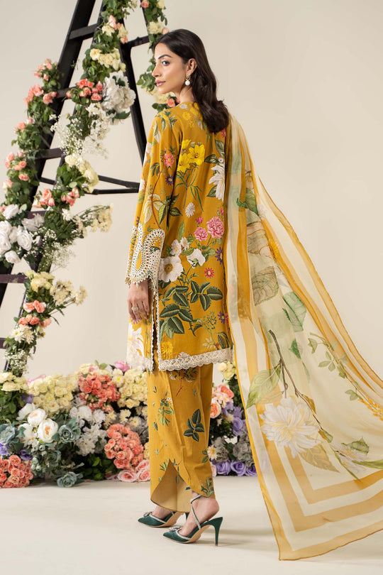 MARIA.B | FLOWERS MULTI DIGITAL PRINTED WITH HEAVY EMBROIDERED BREEZE LAWN | UNSTITCHED 3-PIECE SUIT | MPS-2604-B