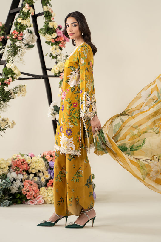 MARIA.B | FLOWERS MULTI DIGITAL PRINTED WITH HEAVY EMBROIDERED BREEZE LAWN | UNSTITCHED 3-PIECE SUIT | MPS-2604-B