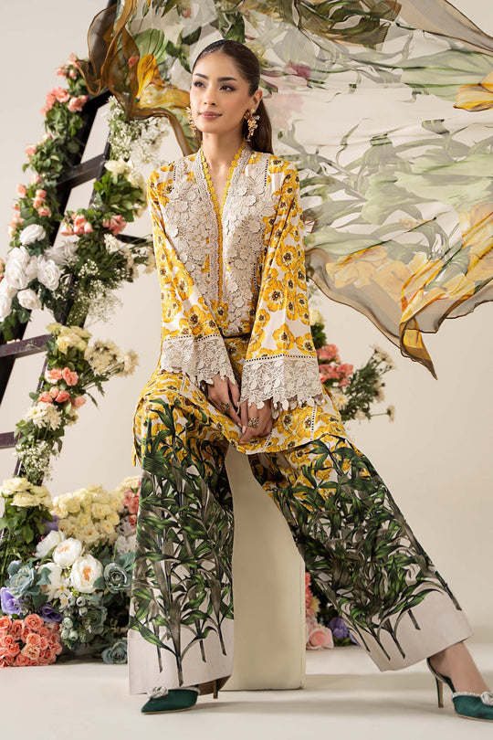 MARIA.B | MPRINTS WITH HEAVY EMBROIDERED LAWN | UNSTITCHED 3-PIECE SUIT | MPT-2606-A