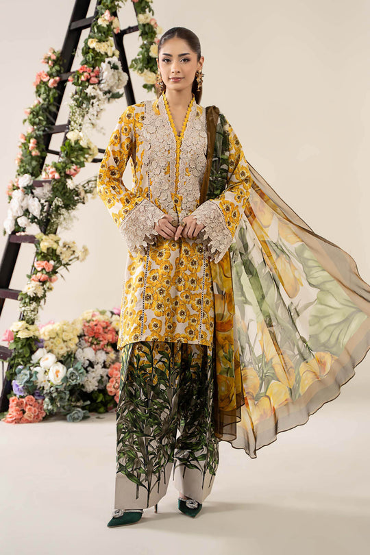 MARIA.B | MPRINTS WITH HEAVY EMBROIDERED LAWN | UNSTITCHED 3-PIECE SUIT | MPT-2606-A