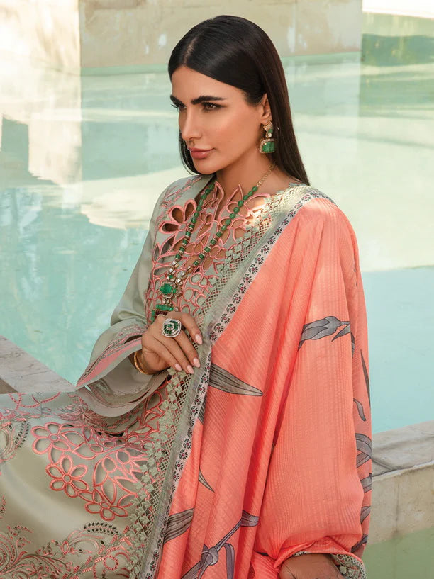 ORCHID BY RANG RASIYA CARNATION LUXURY LAWN LAZER CUT WORK WITH HEAVY EMBROIDERED - UNSTITCHED 3-PIECE SUIT