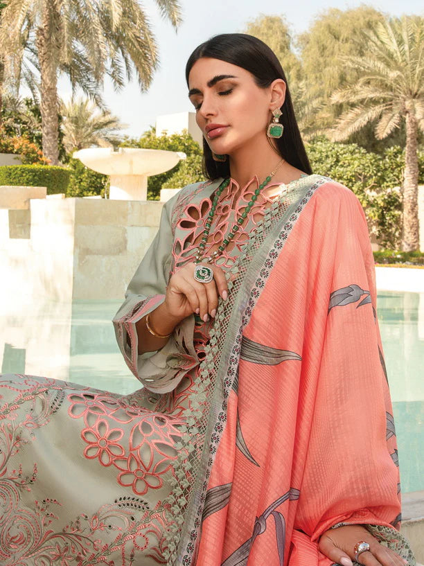 ORCHID BY RANG RASIYA CARNATION LUXURY LAWN LAZER CUT WORK WITH HEAVY EMBROIDERED - UNSTITCHED 3-PIECE SUIT