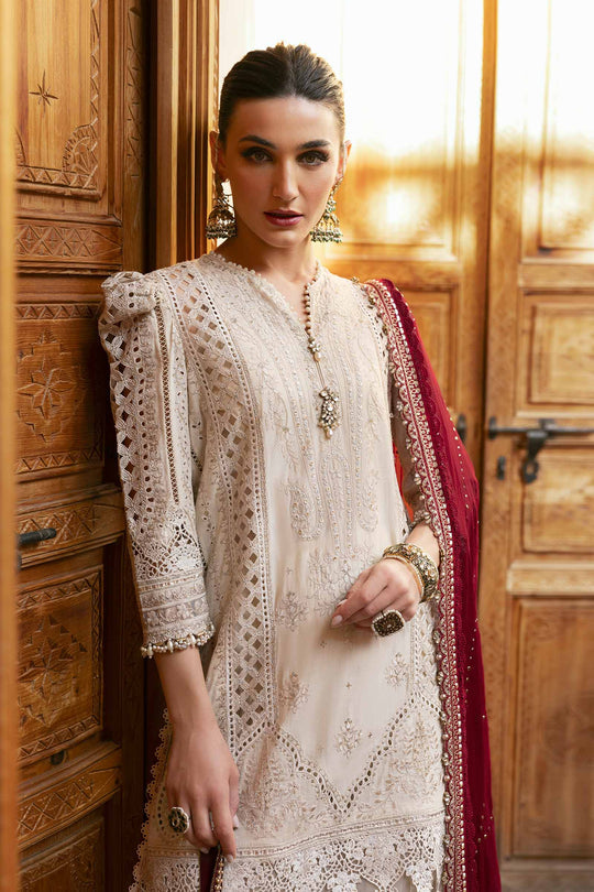 MARIA.B | ELEGANTLY FULL HEAVY EMBROIDERED SCHIFFLI WORK WITH SEQ WORK LAWN | UNSTITCHED 3-PIECE SUIT | D-2511-B