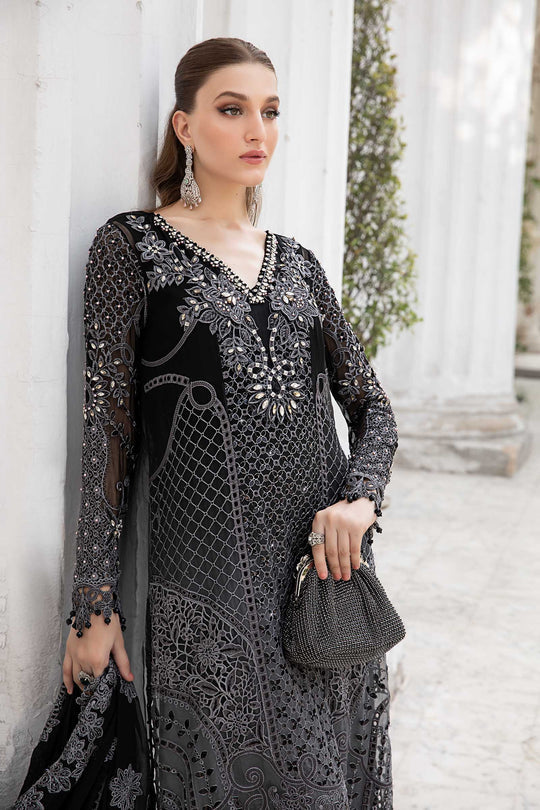 MARIA B LUXURY WEDDING EMBROIDERED CHIFFON - 3 PC UNSTITCHED SUIT