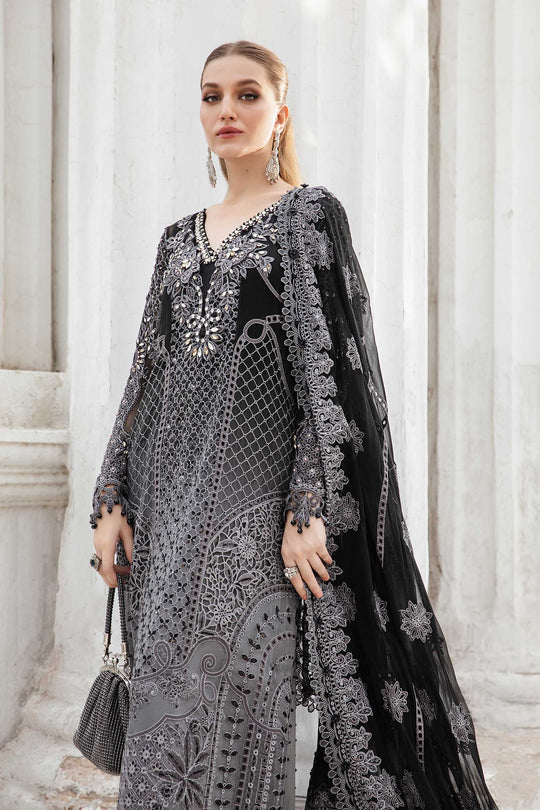 MARIA B LUXURY WEDDING EMBROIDERED CHIFFON - 3 PC UNSTITCHED SUIT