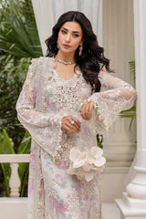 MARIA.B | EXCLUSIVE WEAR | FULLY HEAVY MULTI THREAD EMBROIDERED SEQUENCE WORK WITH HANGING TASSELS, PEARL'S & STONE WORK CHIFFON DRESS | UNSTITCHED 3-PIECE SUIT | MPC-25-101