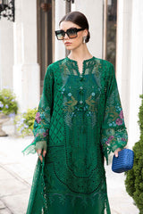 MARIA.B | "EID" LUXURY LAWN '25 D-02 | CHICKENKARI WORK WITH HEAVY EMBROIDERED | UNSTITCHED 3-PIECE SUIT