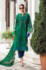 MARIA.B | "EID" LUXURY LAWN '25 D-02 | CHICKENKARI WORK WITH HEAVY EMBROIDERED | UNSTITCHED 3-PIECE SUIT