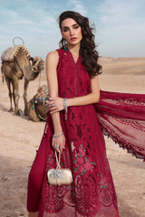 MARIA B | ELEGANTLY FULL HEAVY CHICKENKARI LAWN LAZER CUT WORK WITH FOIL EMBROIDERED WORK | UNSTITCHED 3-PIECE SUIT | D-2504-A