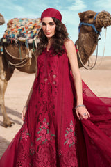 MARIA B | ELEGANTLY FULL HEAVY CHICKENKARI LAWN LAZER CUT WORK WITH FOIL EMBROIDERED WORK | UNSTITCHED 3-PIECE SUIT | D-2504-A