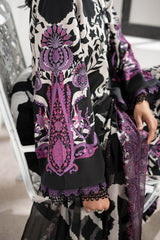 MARIA•B | ELEGANTLY DIGITAL PRINTED WITH HEAVY THREAD EMBROIDERED SEQUENCE WORK BREEZE LAWN | UNSTITCHED 3-PIECE SUIT | MPS-2704-B