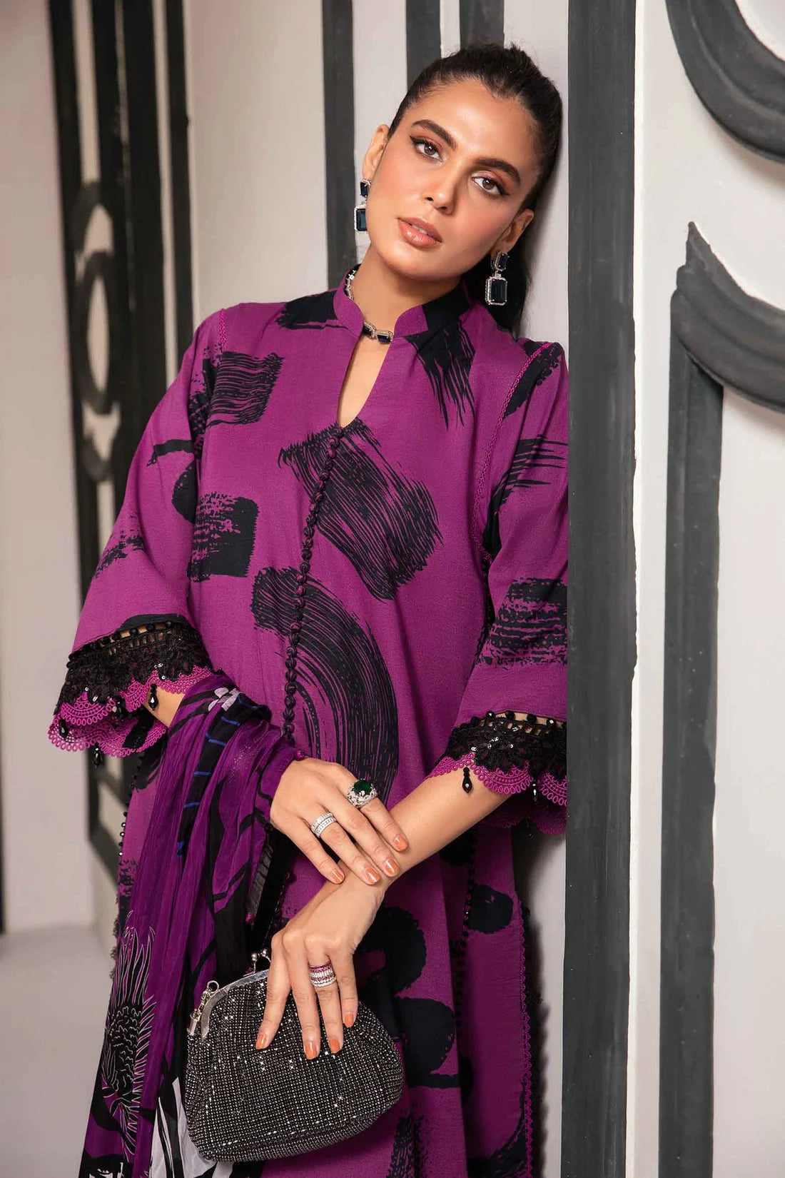 Maria B Magenta Digital Printed Lawn Collection Replica