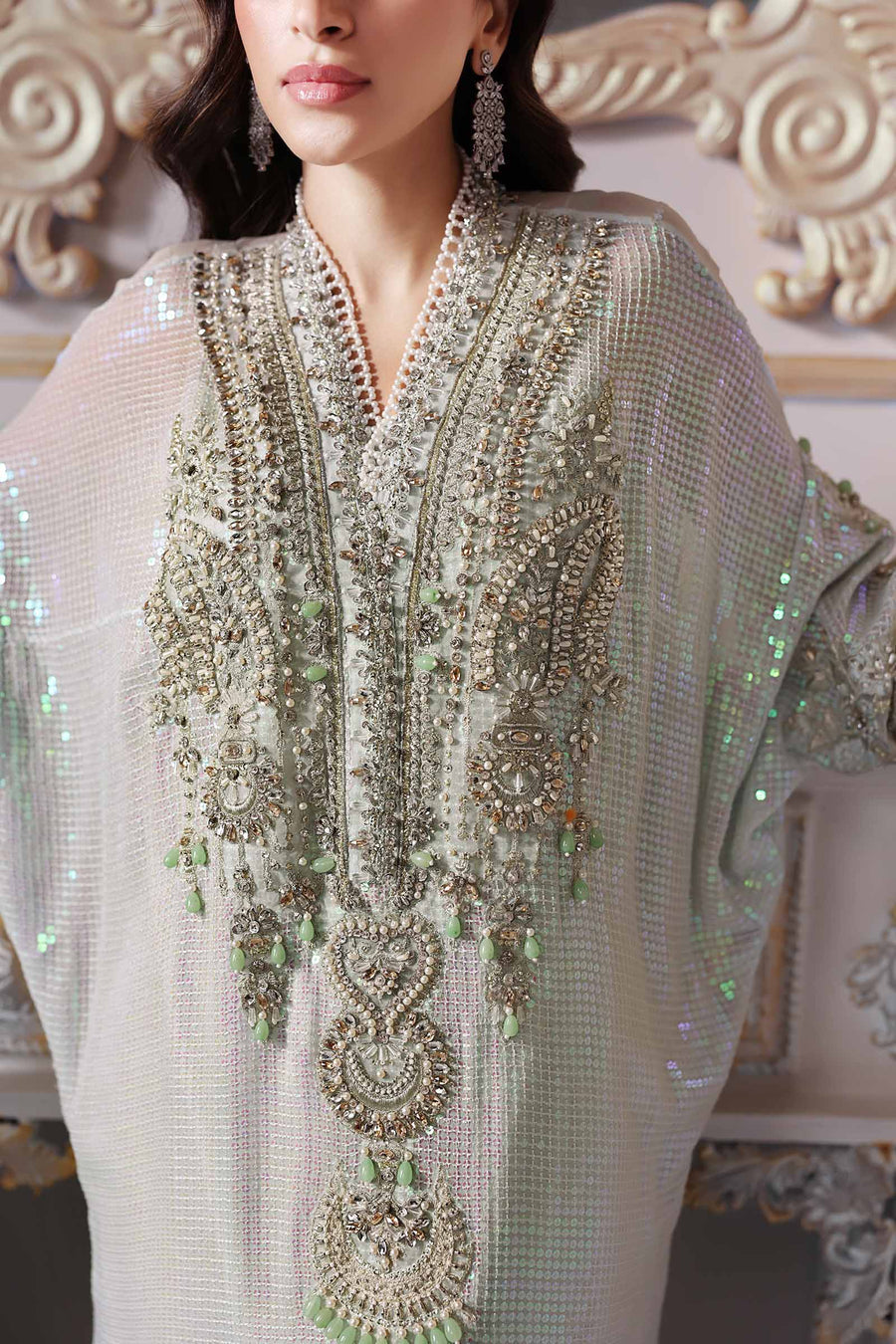 MARIA B | ELEGANTLY ARTICLE | EXCLUSIVE WEAR | PREMIUM HAND EMBELLISHMENTE EMBROIDERED CHIFFON DRESS | UNSTITCHED 3-PIECE | BD-3005