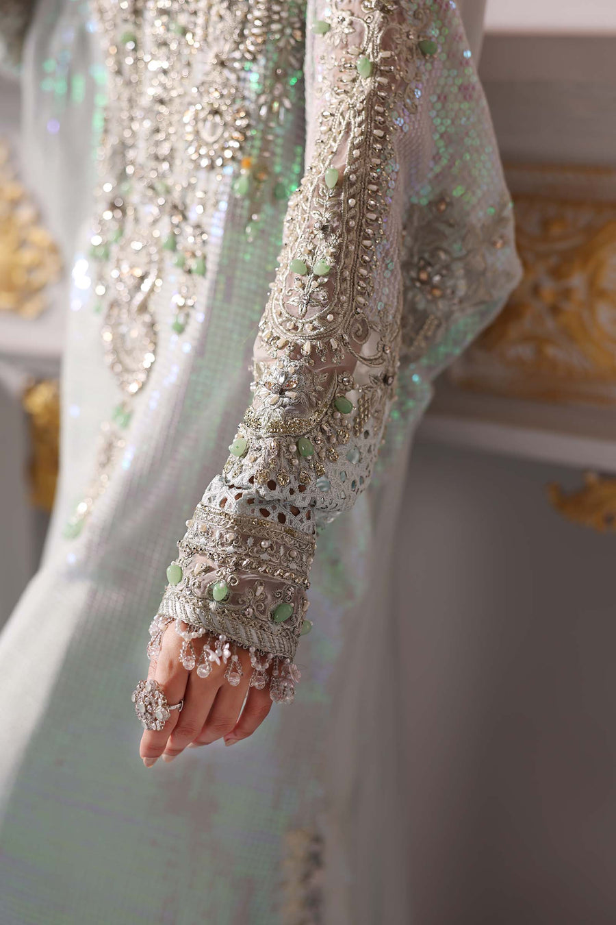 MARIA B | ELEGANTLY ARTICLE | EXCLUSIVE WEAR | PREMIUM HAND EMBELLISHMENTE EMBROIDERED CHIFFON DRESS | UNSTITCHED 3-PIECE | BD-3005