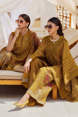 MARIA.B  | ELEGANTLY FULL HEAVY CHICKENKARI & MULTI THREAD EMBROIDERED LAWN WITH 3D FLOWER BANCHES ATTACHED | UNSTITCHED 3-PIECE SUIT | D-06-25